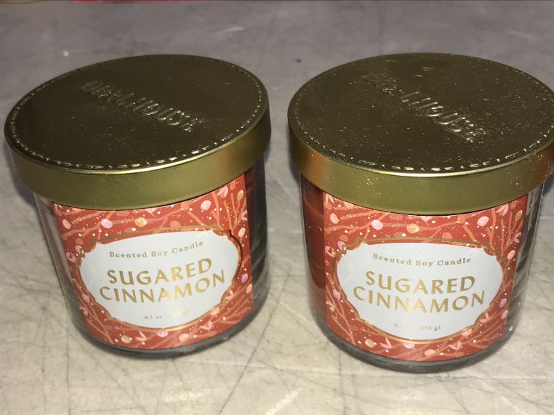 Photo 1 of 2 PACK 4.1oz Lidded Glass Jar Sugared Cinnamon Candle - Opalhouse