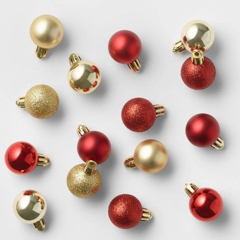 Photo 1 of 2 pack 25ct 30mm Christmas Ornament Set Gold & Red - Wondershop