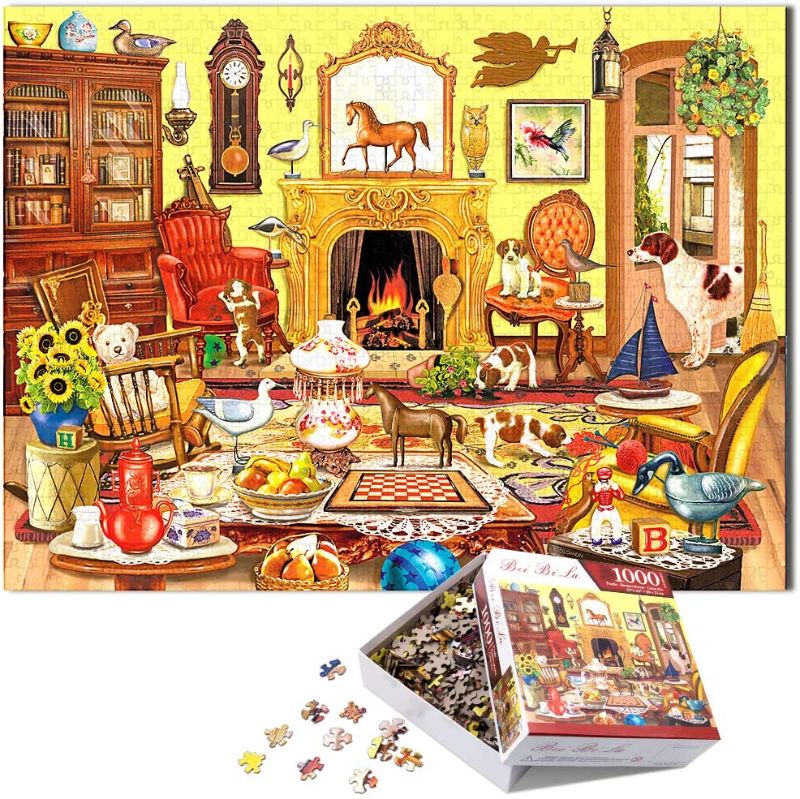 Photo 1 of 1000 Piece Jigsaw Puzzle for Adults& Kids?Colorful Animals Dog Puzzle Intellectual Time-Killing Games for Party Gathering with Friends and Family Wall Decor 2720 inches