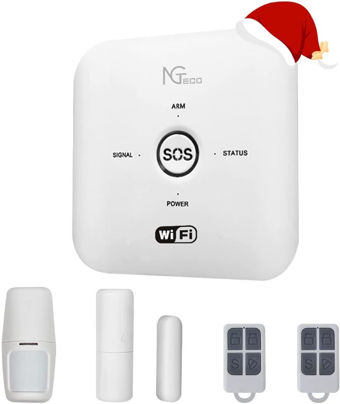 Photo 1 of WiFi Door Alarm System, NGTeco Wireless Window Alarms for Home Security with Magnetic Door/Window Sensor PIR Motion Burglar Apartment Alert and Remotes Work with Tuya for Kids/Dementia Patients Safety
