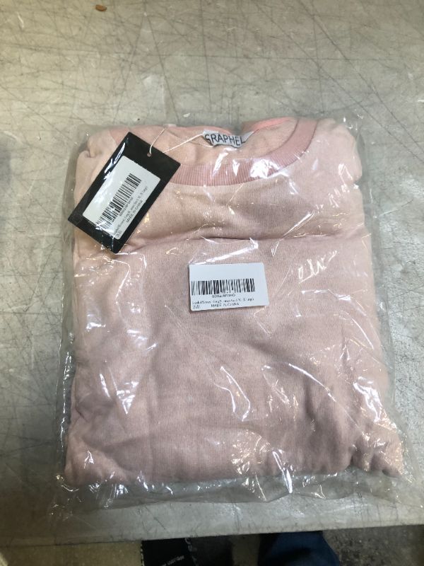 Photo 2 of Israphel Women's Long Sleeve Soft Pajama Set Pink Grey Sleepwear for Women Size xl