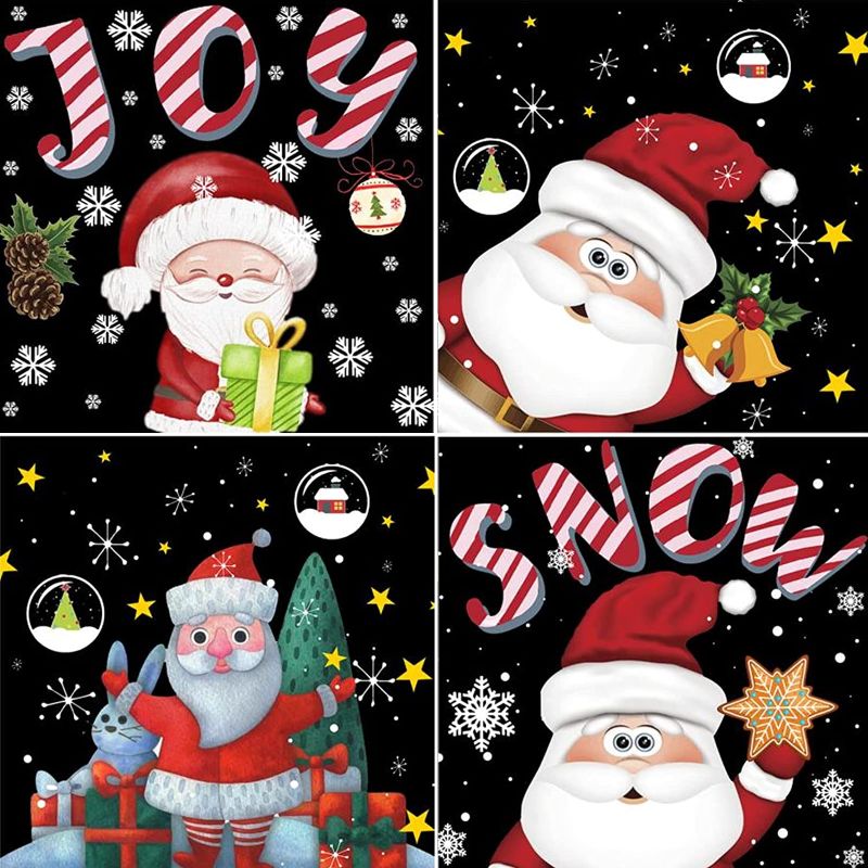 Photo 1 of 4 Pack Christmas Diamond Painting Kits for Adults, Santa Claus Full Drill Diamond Art Kits Crafts 5D Diamond Painting Crystal Rhinestone for Snow Joy Christmas Wall Decor 12x12 Inch
