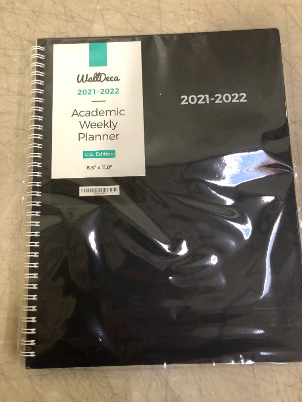 Photo 1 of WallDeca 2021-2022 Academic Planner - Annual Weekly & Monthly Planner, July 2021 - Aug 2022, 8.5" x 11" Full Paper Size, Flexible Cover, Notes Pages, Twin-Wire Binding (USA 8.5x11") pack of 2 
