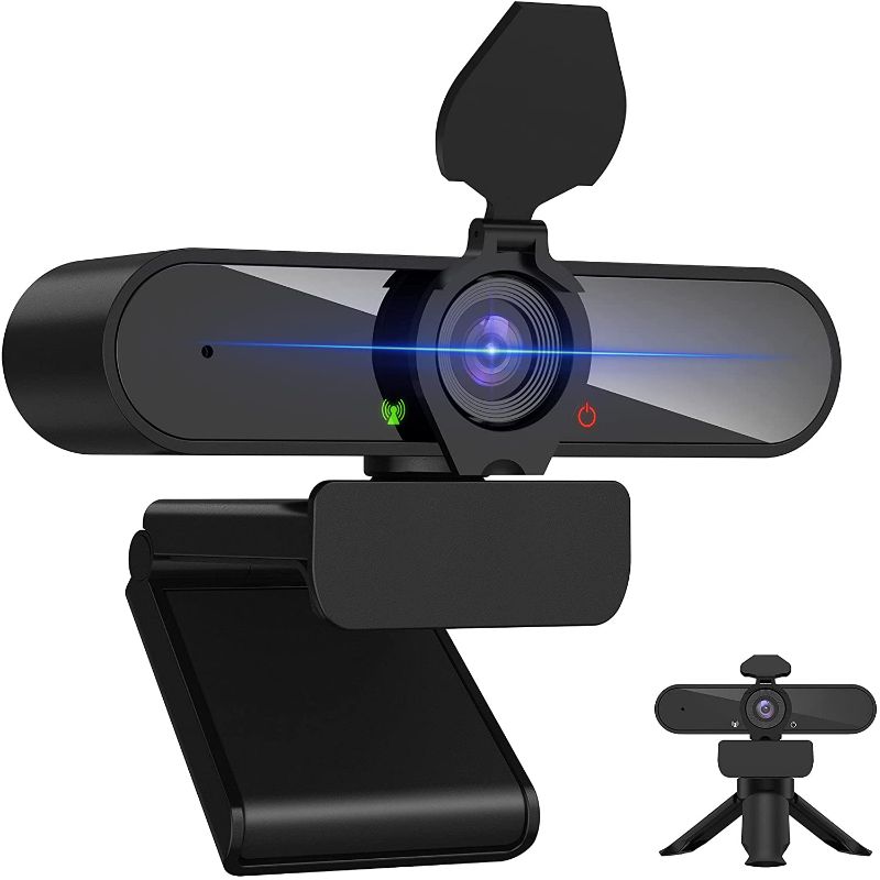 Photo 1 of 2K Webcam with Microphone and Privacy Cover, QHD 30fps USB 3.0 Computer Camera with Auto Light Correction, Plug and Play, for Zoom/Skype/Teams/OBS/Facetime, PC Mac Laptop Desktop
