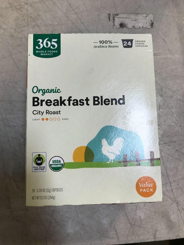 Photo 2 of 365 by Whole Foods Market, Organic Breakfast Blend Coffee Capsules, 0.39 Ounce (Pack of 24)
EXP 12/24/21
