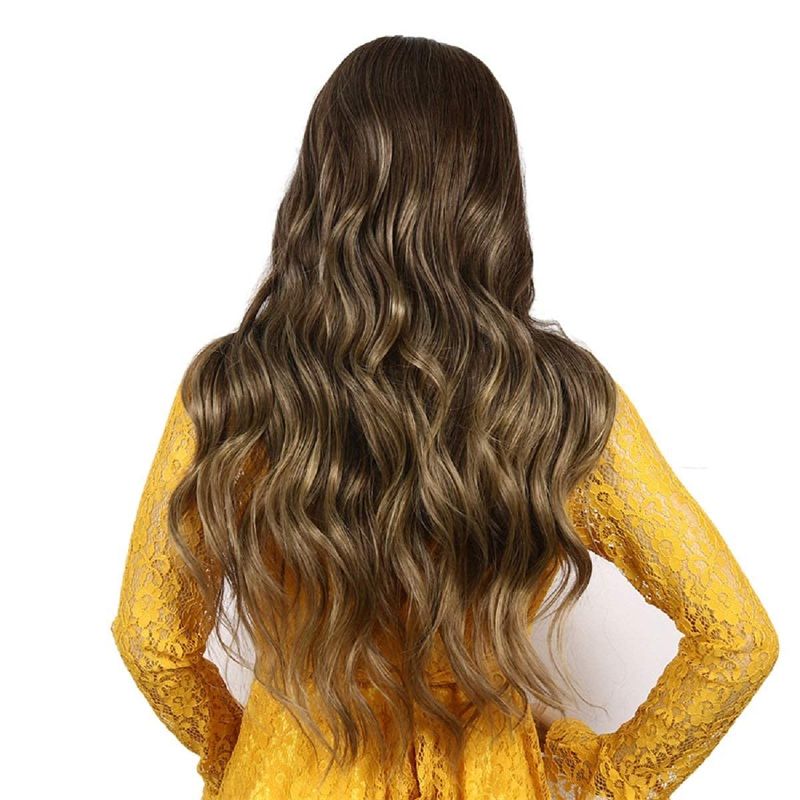 Photo 1 of LuoLeiNa Wavy Ombre Wigs for Women Synthetic Curly Loose Wave Hair Wigs for Ladies Middle Part Heat Resistant Fibre for Daily Party Use, Halloween Wigs for Women (Ombre Ash Brown)
