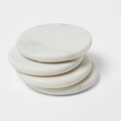 Photo 1 of 4pk Marble Coasters White - Threshold™
