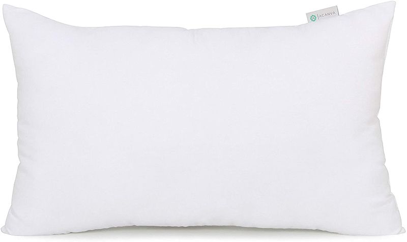 Photo 1 of Acanva Decorative Rectangle Throw Pillow Inserts Hypoallergenic Form Stuffer Cushion Sham Filler, 12x20(Pack of 1), White