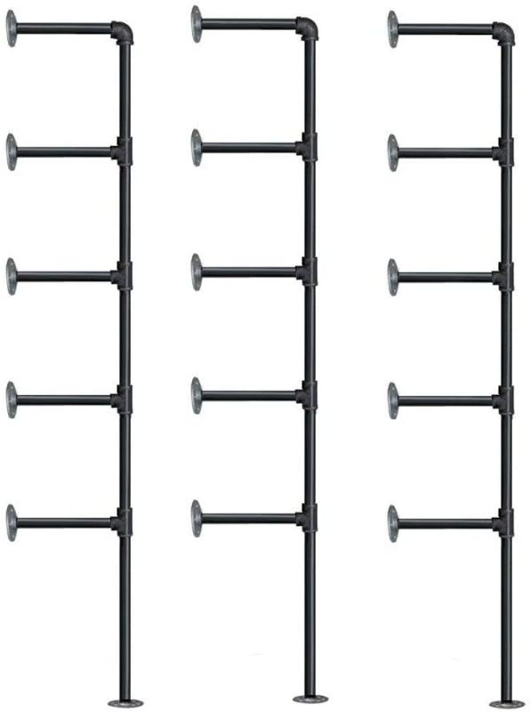 Photo 1 of Black 5-Tier Industrial Pipe Shelves - P[IPES ONLY,SHELVES NOT INCLUDED 