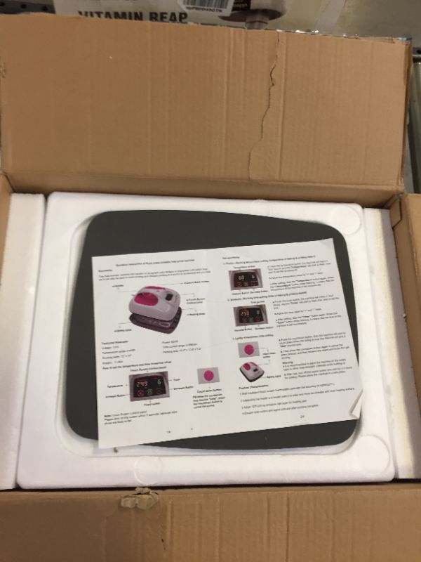 Photo 3 of PowerPress HPM-0000-PK Heat Press Machine Portable-Pink?12"x10"
