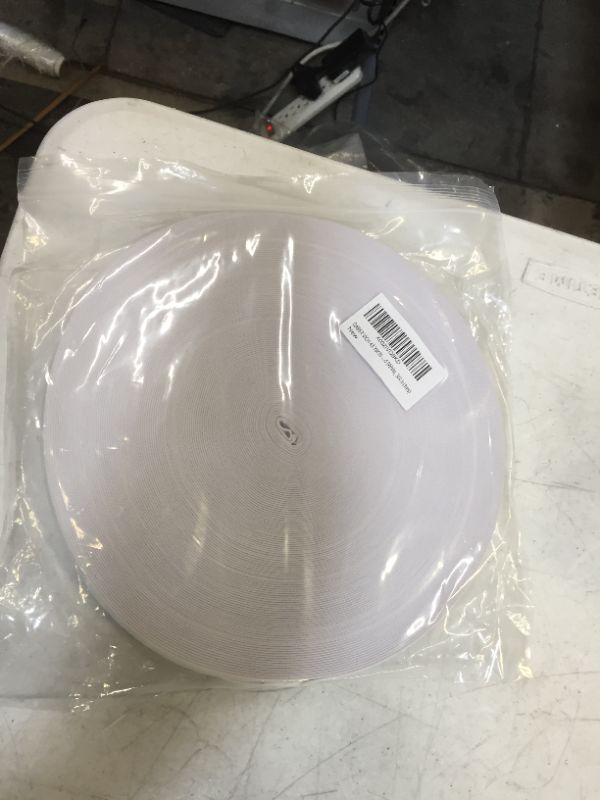 Photo 1 of DABER VICH 43 Yards Buttonhole Knit Stretch Elastic Spool Sewing Band Flat Elastic Cord (White, 3/4 inches)