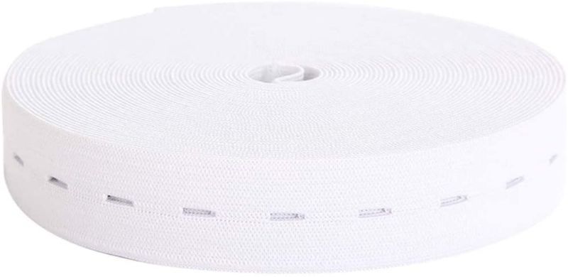 Photo 1 of DABER VICH 43 Yards Buttonhole Knit Stretch Elastic Spool Sewing Band Flat Elastic Cord (White, 3/4 inches)
