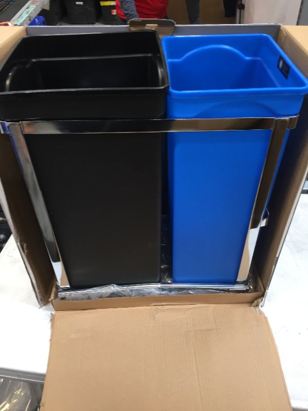 Photo 1 of simplehuman Pull-Out Trash Can Recycler, 9.3 Gallons