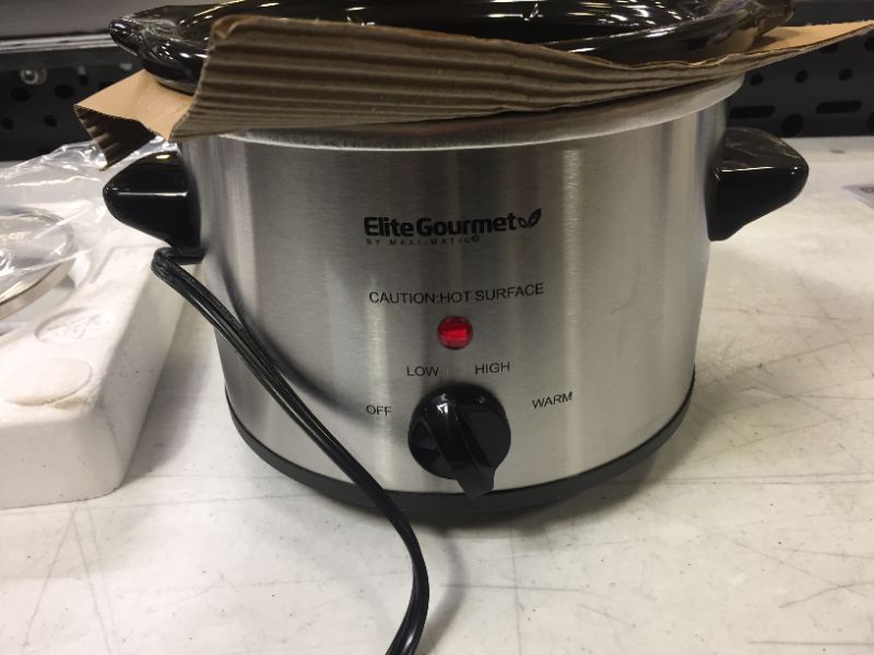 Photo 3 of Elite Gourmet MST-250XS Electric Slow Cooker Ceramic Pot, with Adjustable Temp, Entrees, Sauces, Soups, Roasts, Stews & Dips, Dishwasher Safe (1.5 Quart, Stainless Steel)
