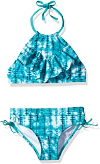 Photo 1 of Kanu Surf Girls' Morgan Ruffle Halter Bikini 2-Piece Swimsuit, Pink, 2t size 7
