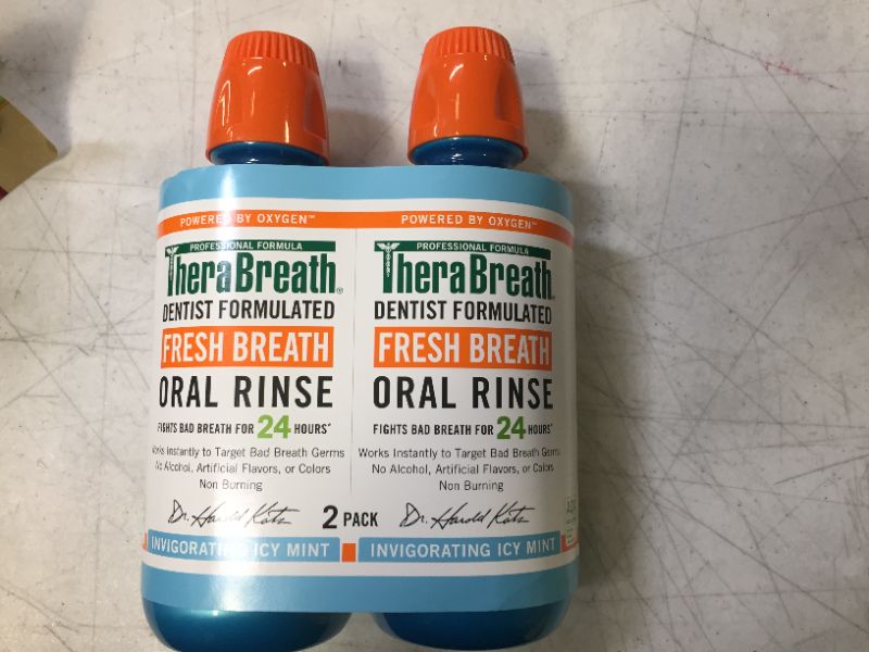 TheraBreath Fresh Breath Dentist Formulated 24-Hour Oral Rinse, Icy ...