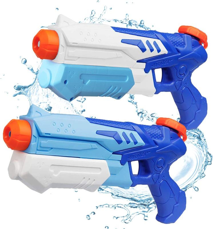 Photo 1 of 2 Pack Water Gun Squirt Guns Water Blaster 300CC High Capacity Water Soaker Blaster Squirt Toy Swimming Pool Beach Sand Water Fighting Toys… (Blue)