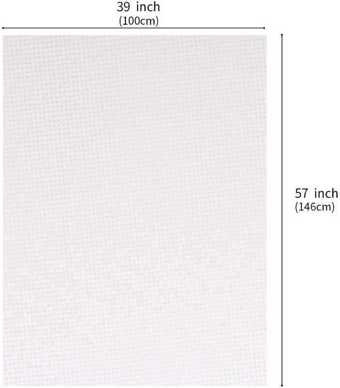 Photo 2 of Bonroy 57 by 39-Inch 14 Count Aida Cloth Fabric Cross Stitch Cloth Cream White Big Size,for Embroidery DIY Handmade Art Craft Nedleworks
