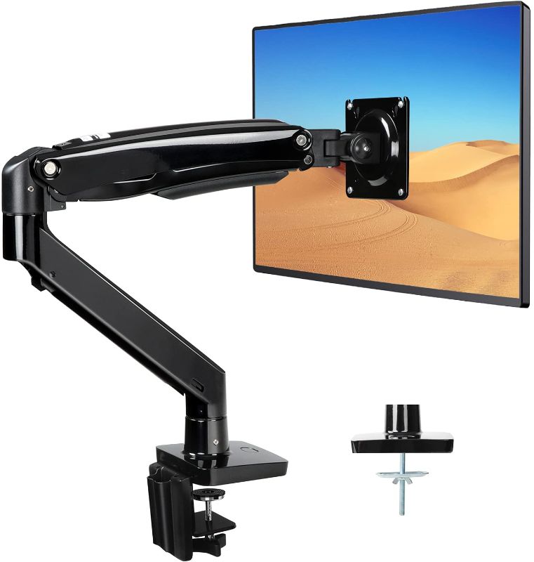 Photo 1 of ErGear Single Monitor Stand Mount with USB, Fits 22-35” Screen, Desk Mount with Full Motion Gas Spring Arm Holds from 6.6lbs to 26.5lbs
