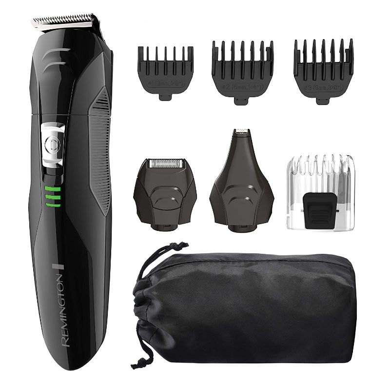 Photo 1 of Remington All-in-One Grooming Kit, Lithium Powered, 8 Piece Set with Trimmer, Men's Shaver, Clippers, Beard and Stubble Combs, PG6025, Black
