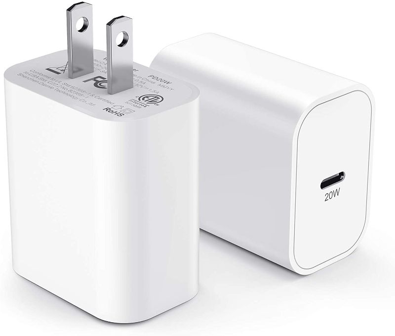 Photo 1 of iPhone 12 Charger Block MFI Certified 2Pack 20W Fast USB C Wall Charging Power Adapter Plug for Apple iPhone 13/12/12 Mini/12 Pro Max/11/ iPad Pro USB-C Charge Brick
