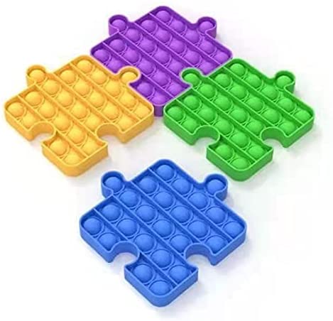 Photo 1 of 4-Piece Puzzle Set Push Pop Fidget Toy, Multi-Sensory, School Supply list must have, Fun for Boys Girls and Adults, Stress Reliever & Anti-Anxiety Squishy, for Autism ADD ADHD.
