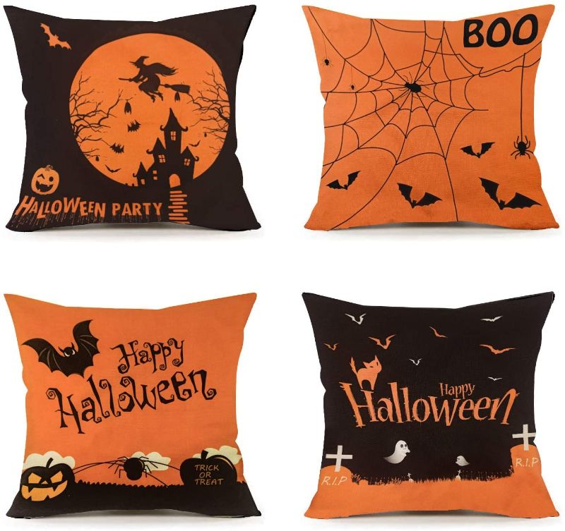 Photo 1 of 4 piece Halloween decorative pillow cases