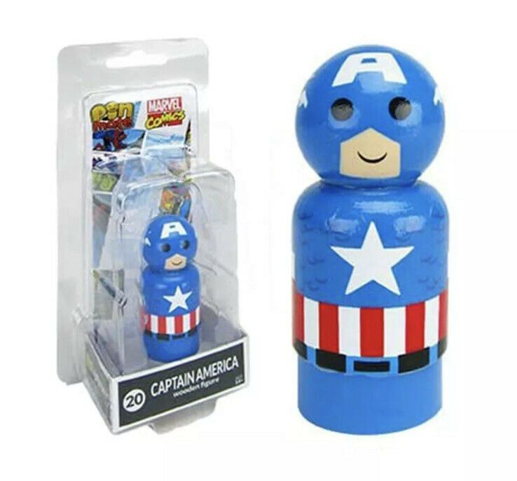 Photo 1 of ?Marvel Captain America Wooden Pin Mate Figure #20? Funko Pop?Bif Bang POW!
