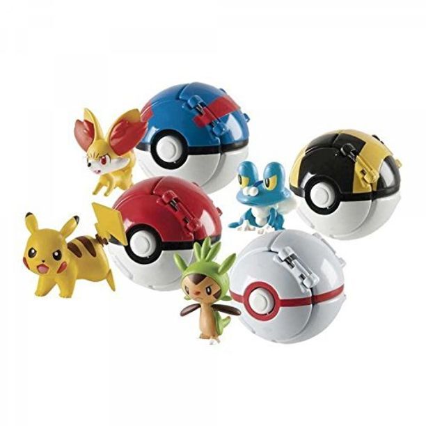 Photo 1 of Pokemon Throw 'N' Pop Poke Ball 2 inch Action Figure - Rockruffand Ultra Ball
pikachu 