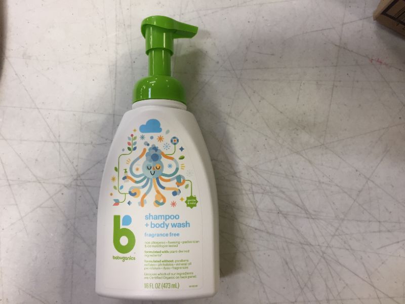 Photo 1 of Babyganics Foaming Shampoo and Body Wash, Fragrance Free, 16 Ounce