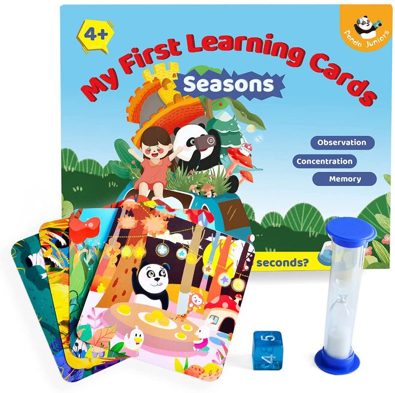 Photo 1 of Memory Observation Games for Families & Kids. What You See in 10 Seconds. Educational Toys for Age 3-8. (Seasons) Look at The Picture and Memory Q & A Game