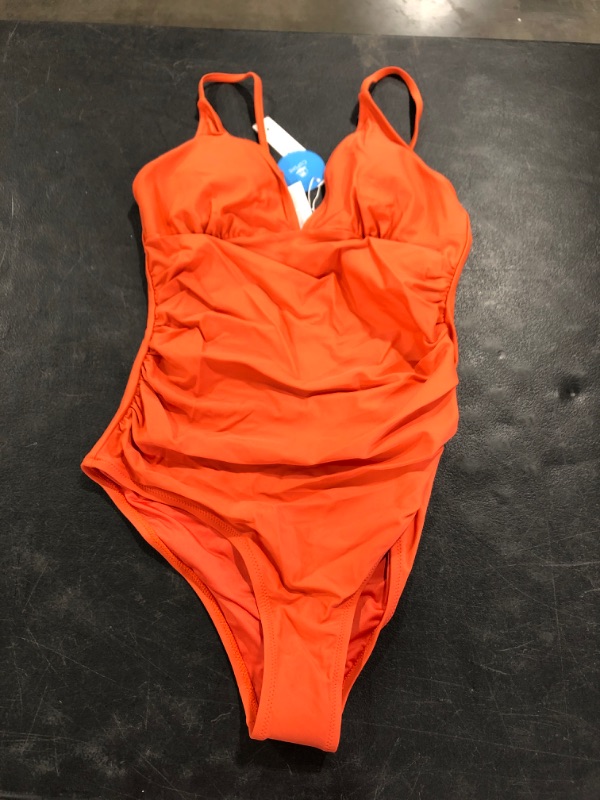 Photo 2 of CUPSHE Bright Day Shirring One Piece Swimsuit (M)
