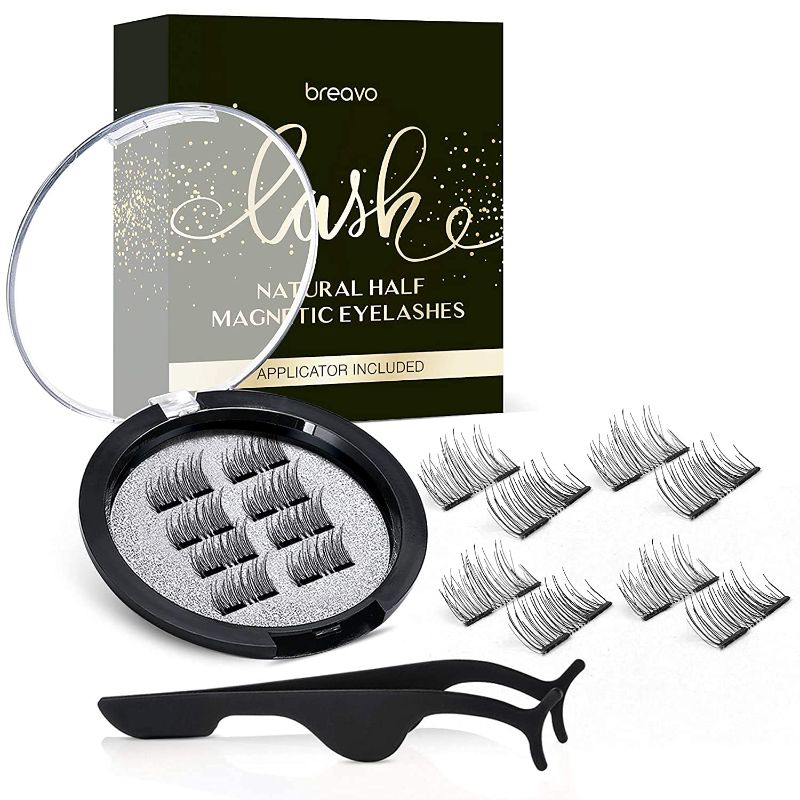 Photo 1 of Breavo Dual Magnetic Eyelashes, Natural Half Lash, Accent Lashes, Light Weight & Reusable, Updated 3D False Eyelashes with Applicator(8pcs)
