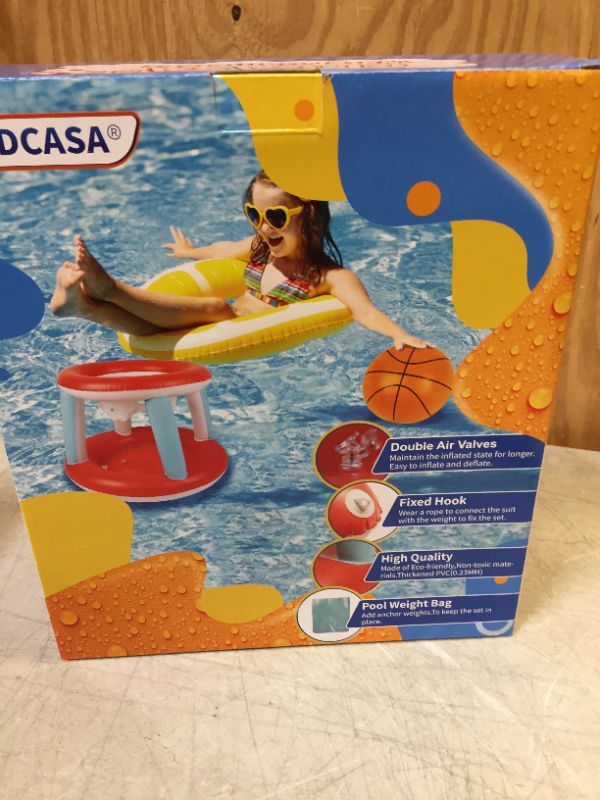 Photo 1 of Inflatable Pool Float Set Volleyball Net and Basketball Hoops; Balls Included for Kids and Adults Swimming Game Toy