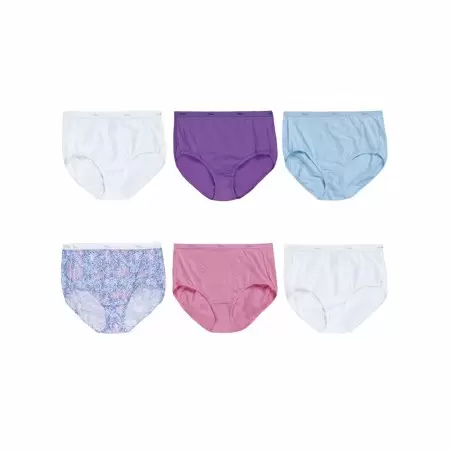 Photo 1 of Hanes Women's Cotton Briefs Pastel Assorted 6 Pack (Size 7)
