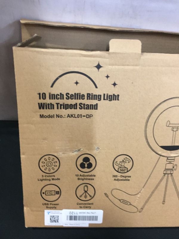 Photo 2 of 10 inch selfie ring light with tripod stand 