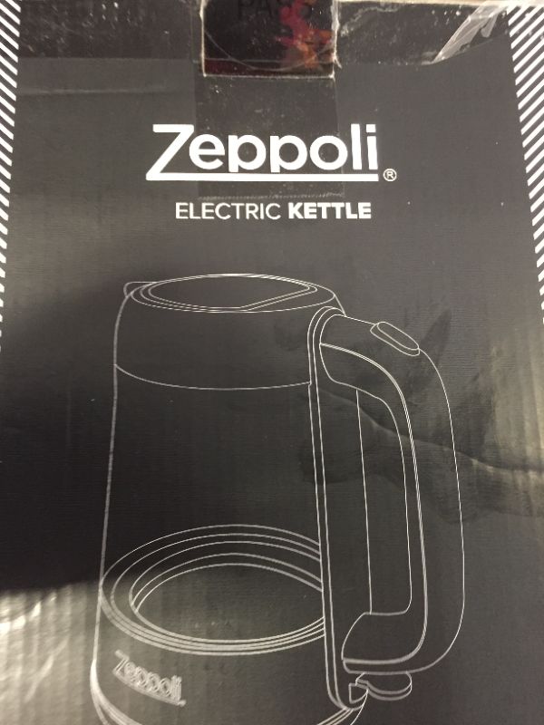 Photo 2 of Zeppoli Electric Kettle - Glass Tea Kettle & Hot Water Boiler - Auto Shutoff (1.7L) & Boil-Dry Protection- Cordless with LED Indicator
