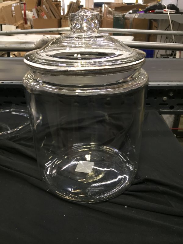 Photo 1 of Anchor Hocking 2 Gal Glass Heritage Hill Jar with Glass Cover, Clear | Quill