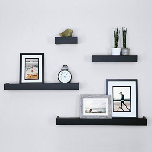 Photo 1 of Ballucci Modern Ledge Wall Shelves, Set of 4, Black
