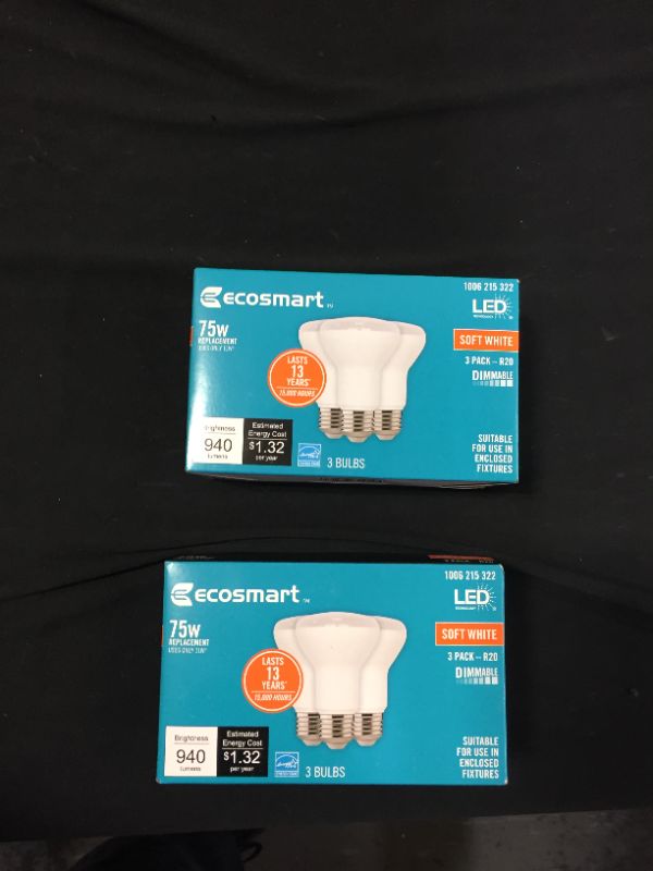 Photo 1 of 75-Watt Equivalent R20 Dimmable Energy Star LED Light Bulb Soft White (3-Pack)