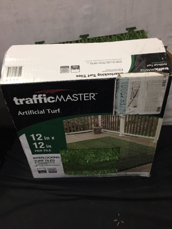 Photo 2 of 1 ft. x 1 ft. Artificial Grass Interlocking Tiles (9-Pack)