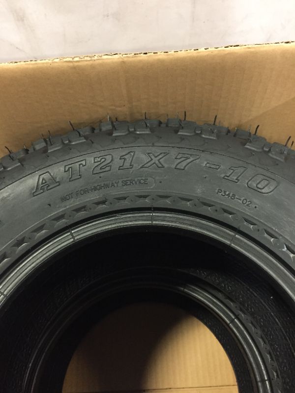 Photo 1 of  2 AT21x7-10 tires 