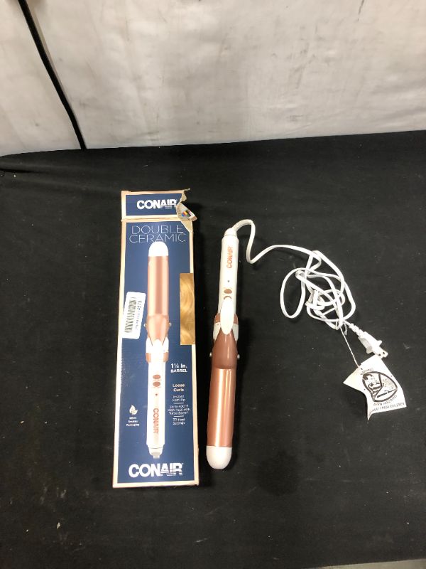 Photo 2 of Conair Double Ceramic Curling Iron; 1.25" White/Rose Gold