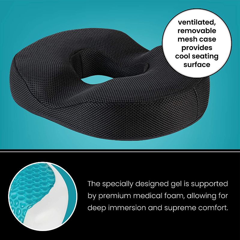 Photo 1 of washable cover--gel ring cushion---- black 
