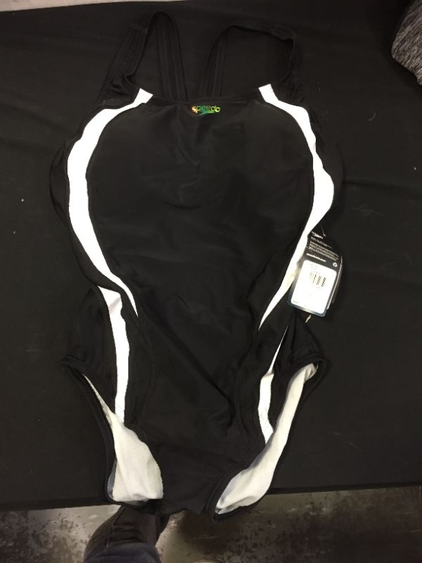 Photo 1 of Women's Speedo Quantum Fusion Racerback One-Piece Swimsuit, Size: 10, Black