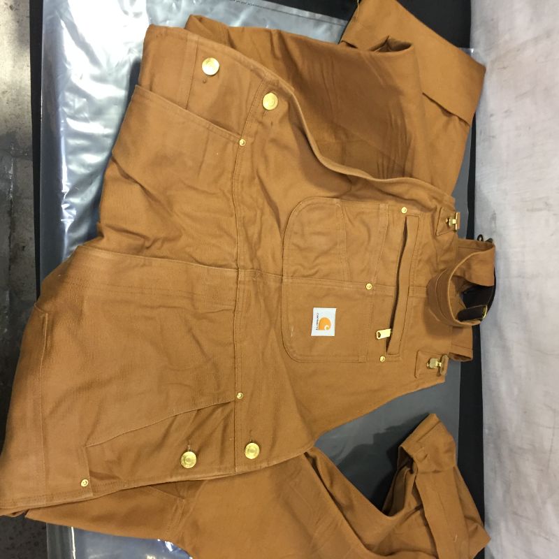 Photo 1 of RUGGED FLEX® LOOSE FIT CANVAS BIB OVERALL,SIZE 36X34 -----Front Buckles have to be turned to lock into place 