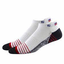 Photo 1 of FootJoy TechSof Tour Flag 2-Pack Socks in Red / White / Blue
