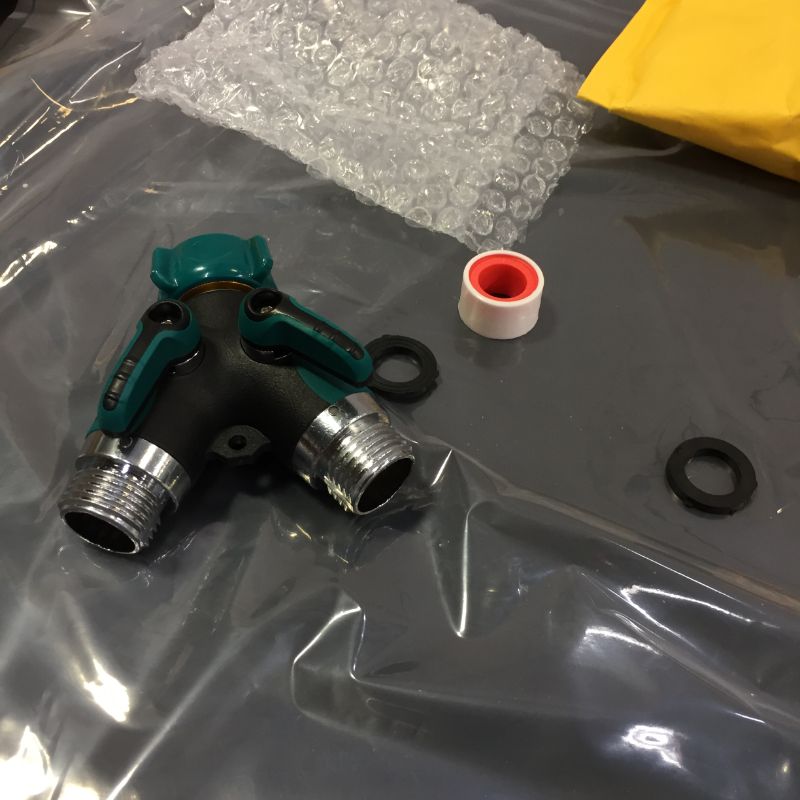 Photo 1 of 1PACK- 2 Way Water Splitter ,Metal Body Garden Y Hose Connector,New Version-Easy Grip,Smooth Long Handles Valve,Heavy Duty For Outdoor And Indoor Use (Green)