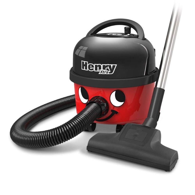 Photo 1 of Numatic/NaceCare Henry Xtra 160 Canister Vacuum- 1.6 Gallon Capacity with air Turbo Floor Tool and XST0 Professional Accessory kit (Red)

