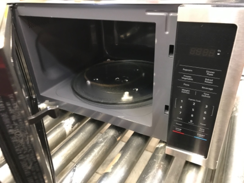 Photo 3 of 1.6 cu. ft. Countertop Microwave in Stainless steel with Gray Cavity
